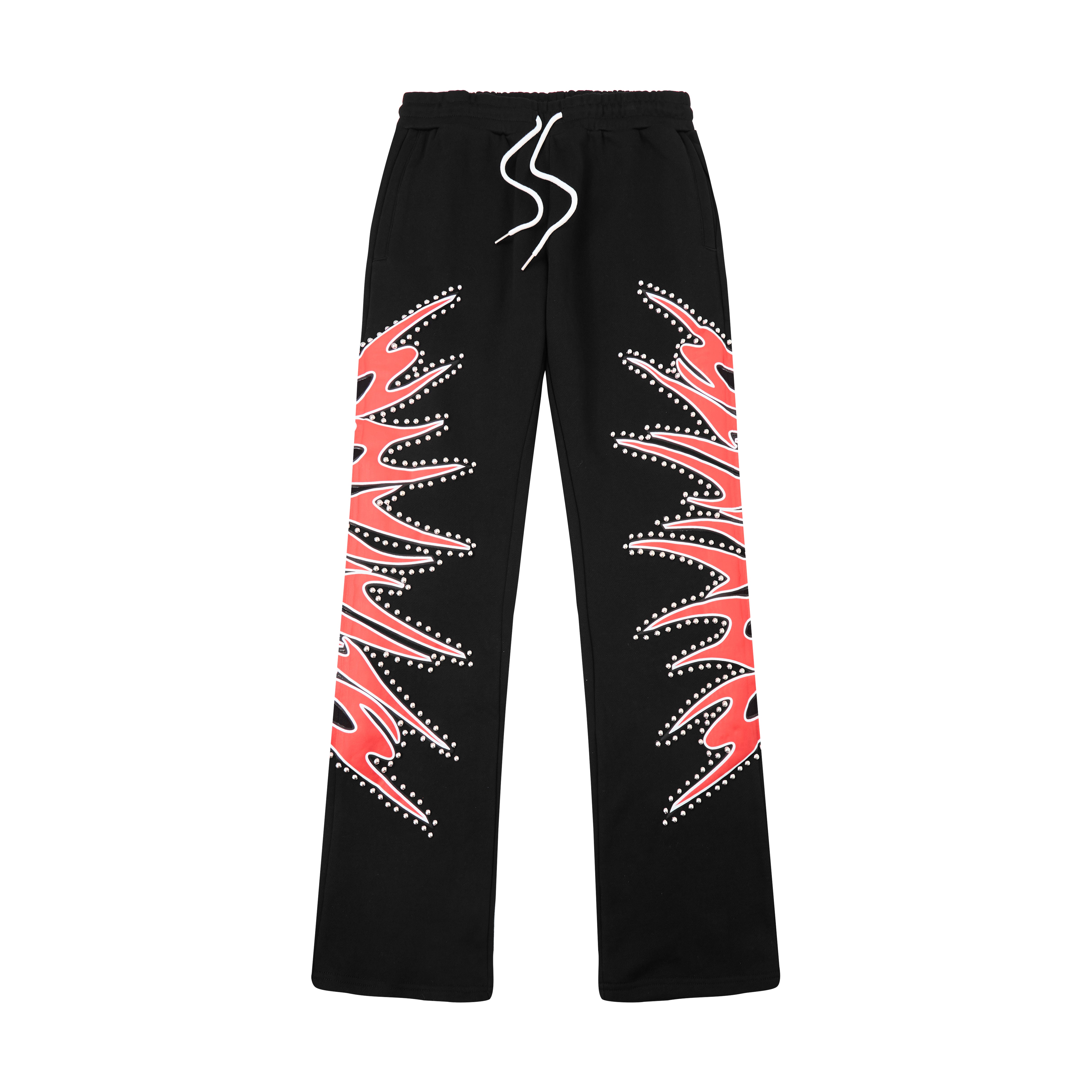 Misfit Studded Terry Flare Sweatpants (Black)